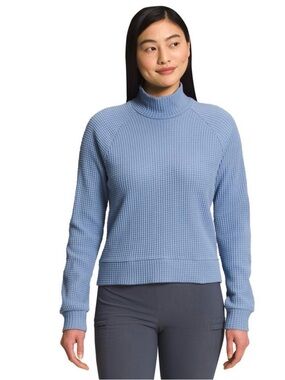The North Face Light Blue Waffle Mock Neck Sweater